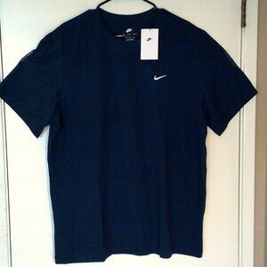 NEW NIKE SPORTSWEAR "Embroidered Swoosh Tee" MEN'S NAVY T-SHIRT XL BV0507-410